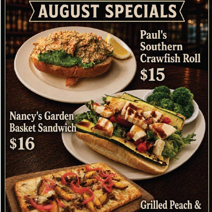 Three food specials with prices