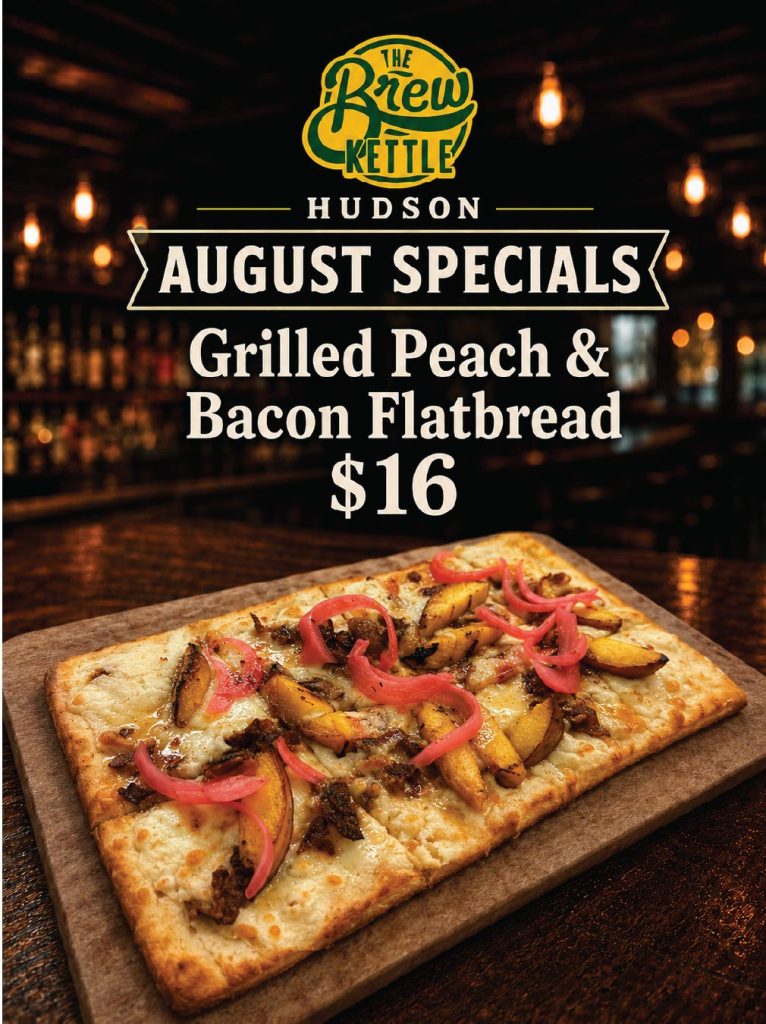 Grilled peach and bacon flatbread special