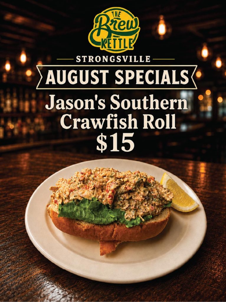 Crawfish roll with lettuce and lemon