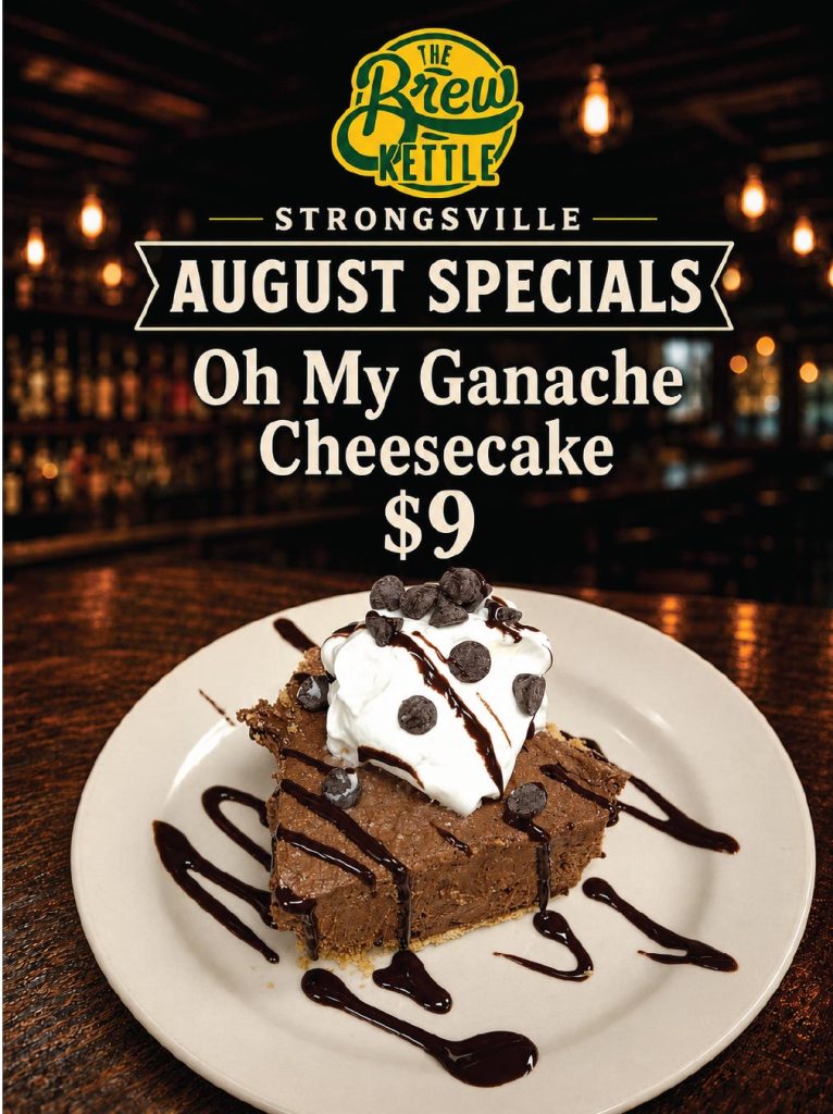 Delicious cheesecake with toppings displayed.