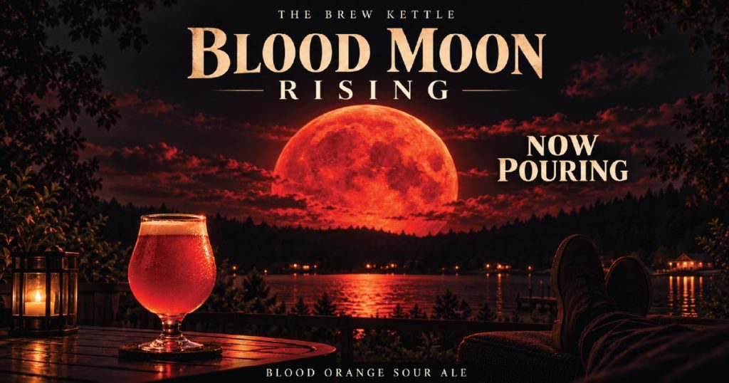 Beer advertisement with a full moon