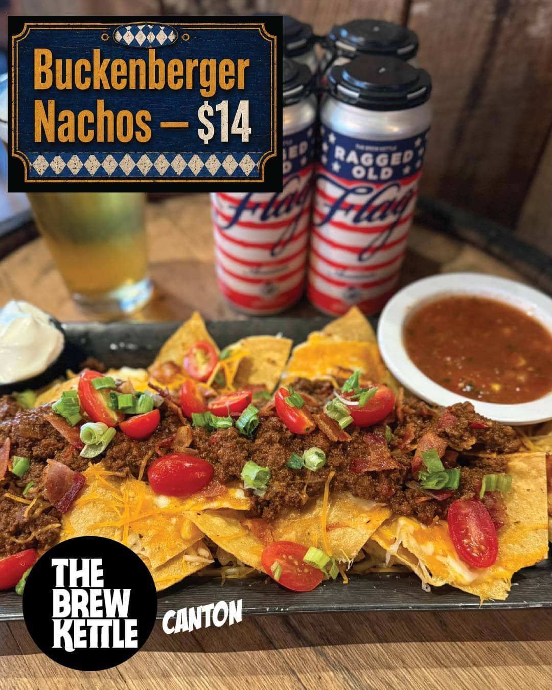 September is here, and we’re serving up two new specials at The Brew Kettle Canton! 1 Nachos with toppings, beer, and salsa