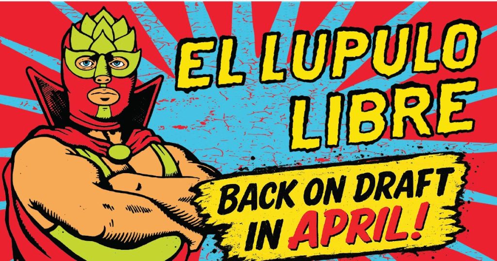 Colorful comic-style beer advertisement