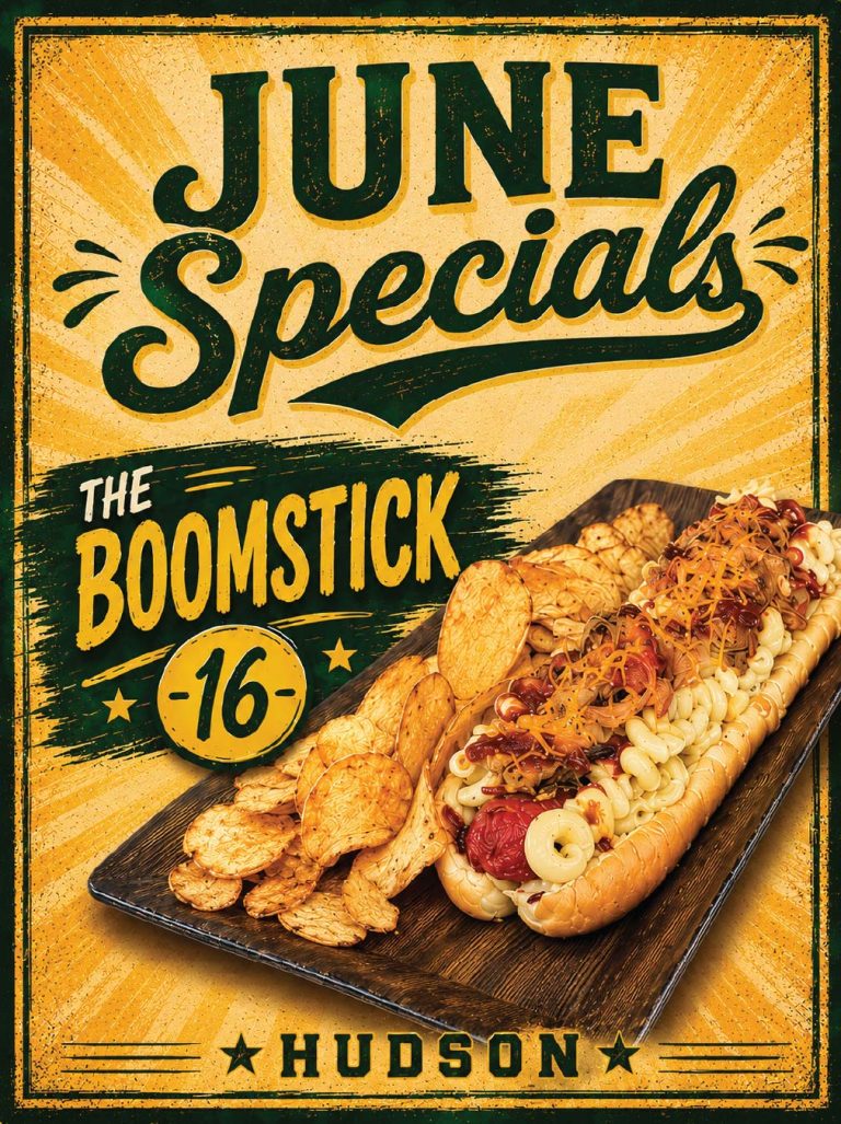 Specials sign featuring a hot dog