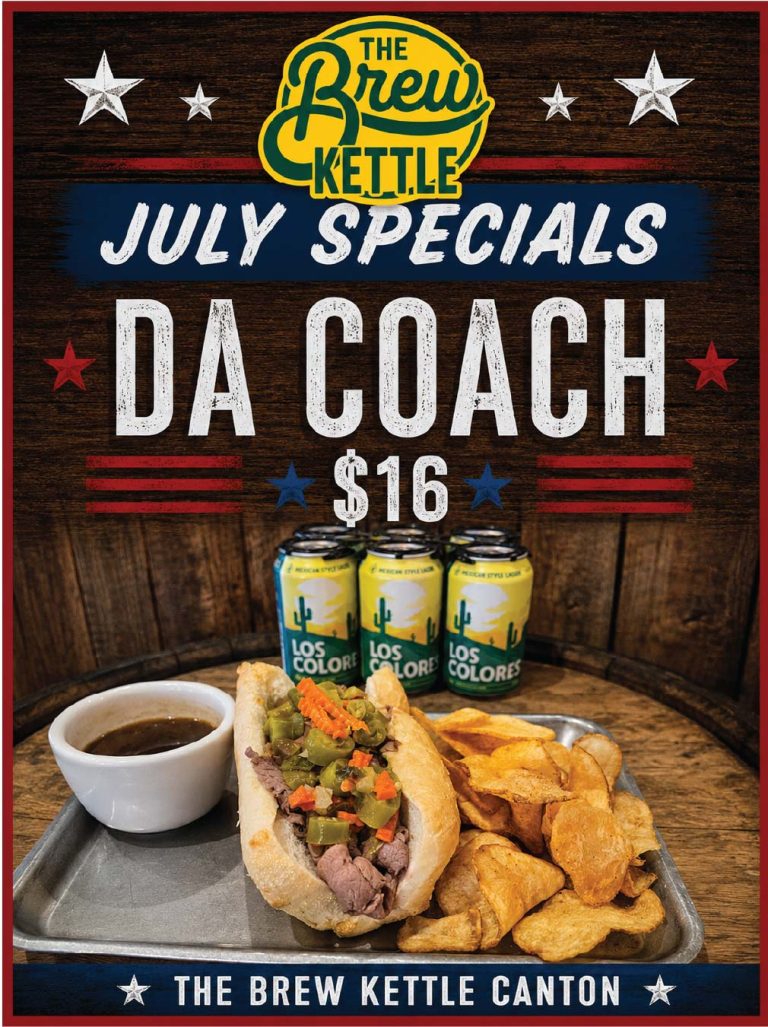 Specials menu with food and drinks