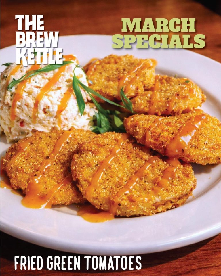 Chefs Specials - March 2026 1 Fried green tomatoes with sauce.