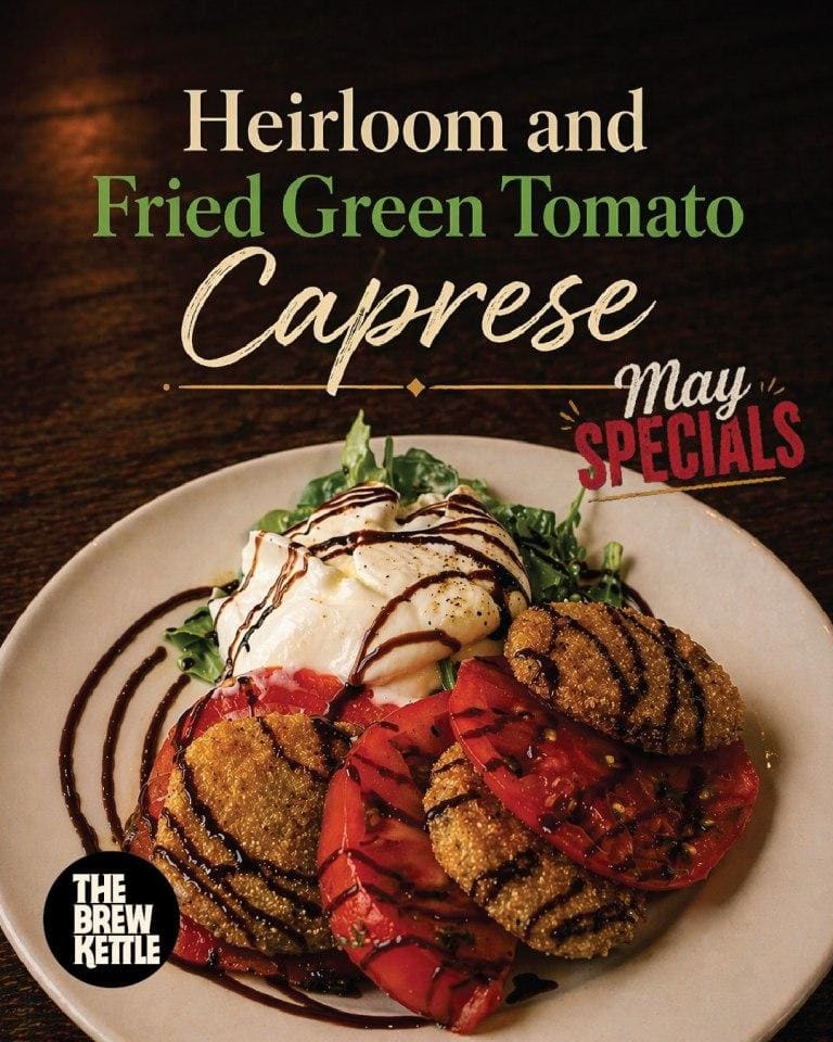 Fried green tomatoes with caprese salad