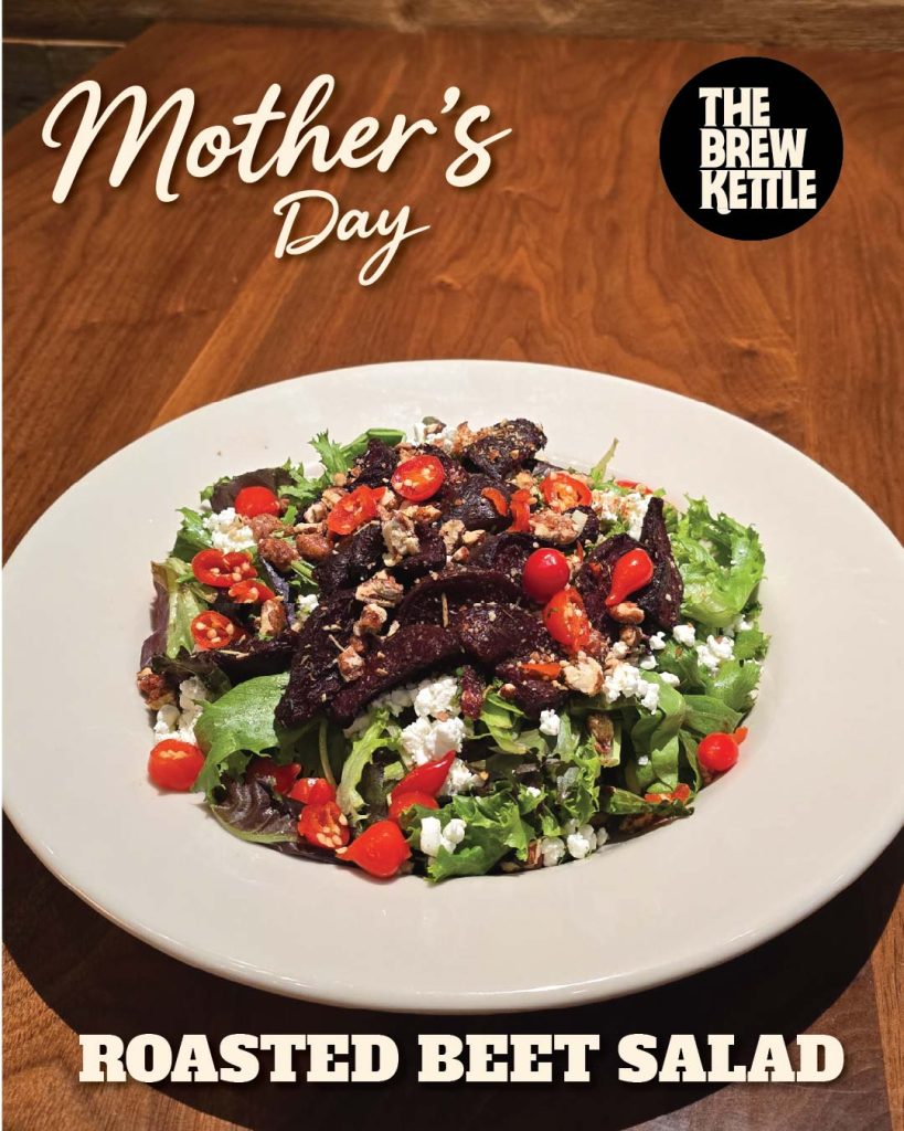 Colorful roasted beet salad on plate