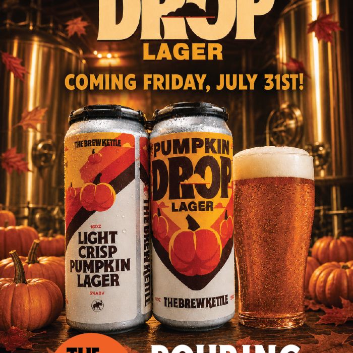 Beer promotion with pumpkins and cans