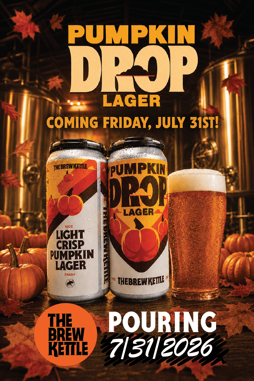 Beer promotion with pumpkins and cans