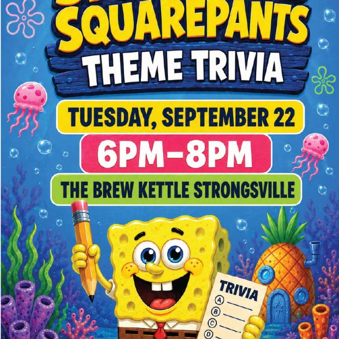 SpongeBob trivia night advertisement poster