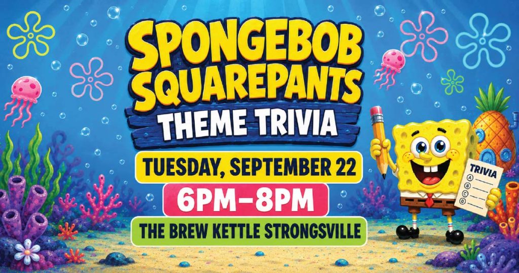 SpongeBob trivia night announcement poster
