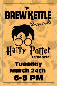Grab your wand… or at least a pint glass. Because on Tuesday, March 24th from 6–8 PM, the magical world of trivia is arriving at The Brew Kettle Strongsville.