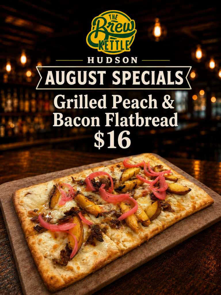 Grilled peach and bacon flatbread special