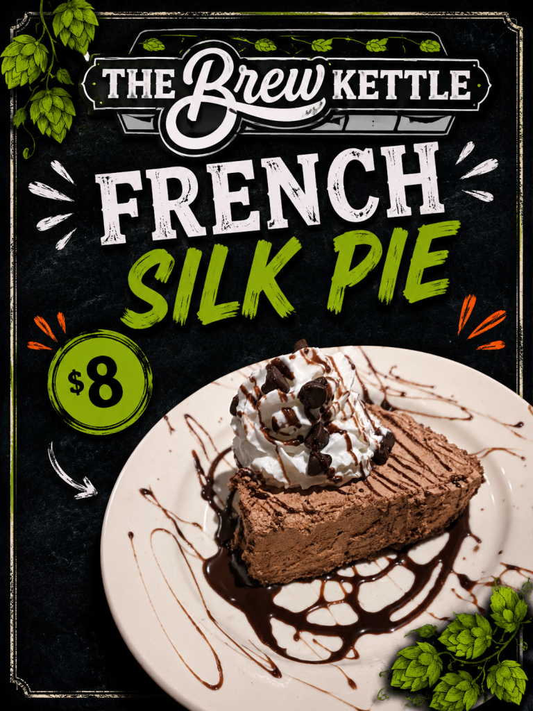 French silk pie with whipped cream